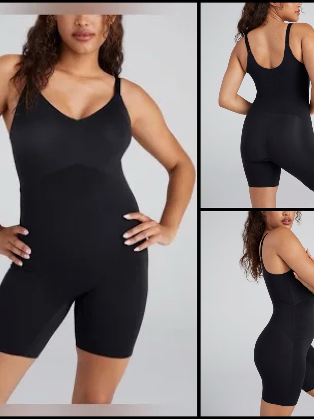 Honeylove Mid Thigh Black Body Sculpting Seamless Smooth Bodysuit Shapewear XL
